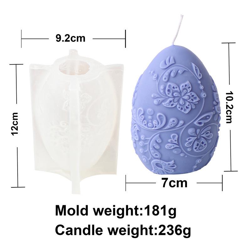 Carved Egg Silicone Candle Mold for DIY Aromatherapy Candle Plaster Ornaments Soap Epoxy Resin Mould Handicrafts Making Tool