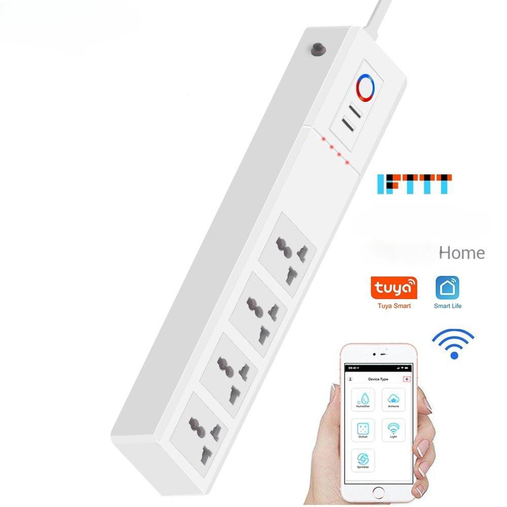 Home Office Portable WiFi Smart Power Strip Universal Outlets Sockets Dual USB Remote Control Surge Protector