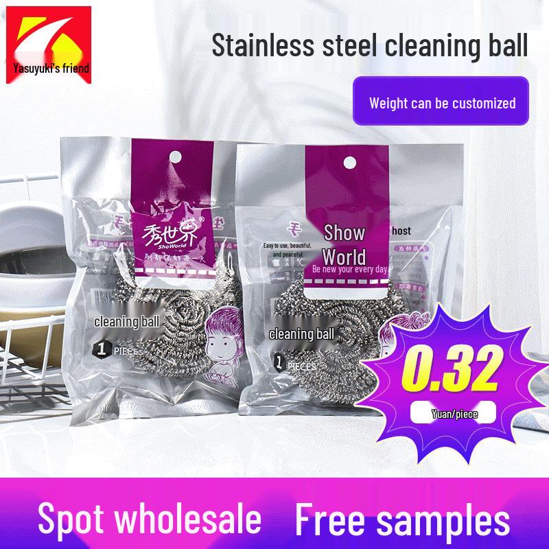 

Большой шарик из нержавеющей стали для чистки, не спутывающийся, 20/30 г, одиночная упаковка для бытового использования Single Pack 15g