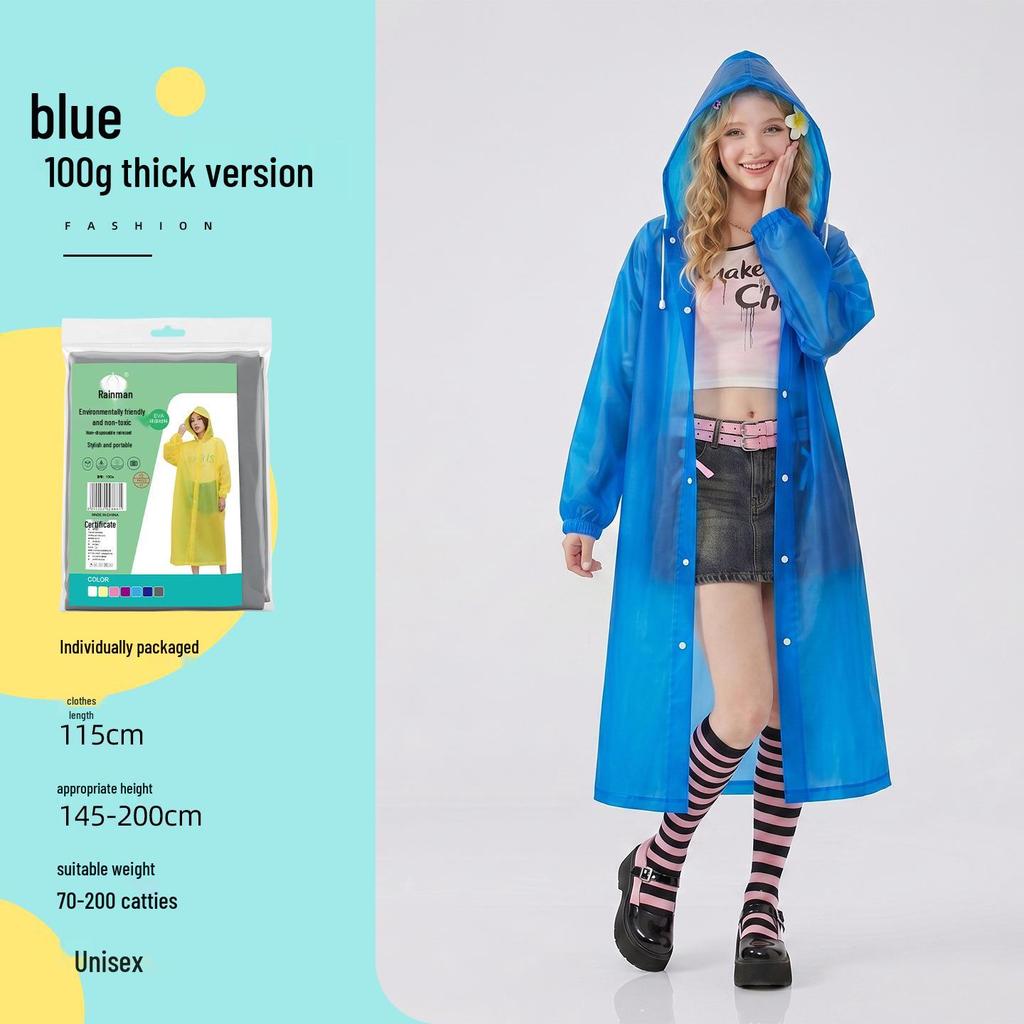 Reusable Full-Length Women's Raincoat for Outdoor Use