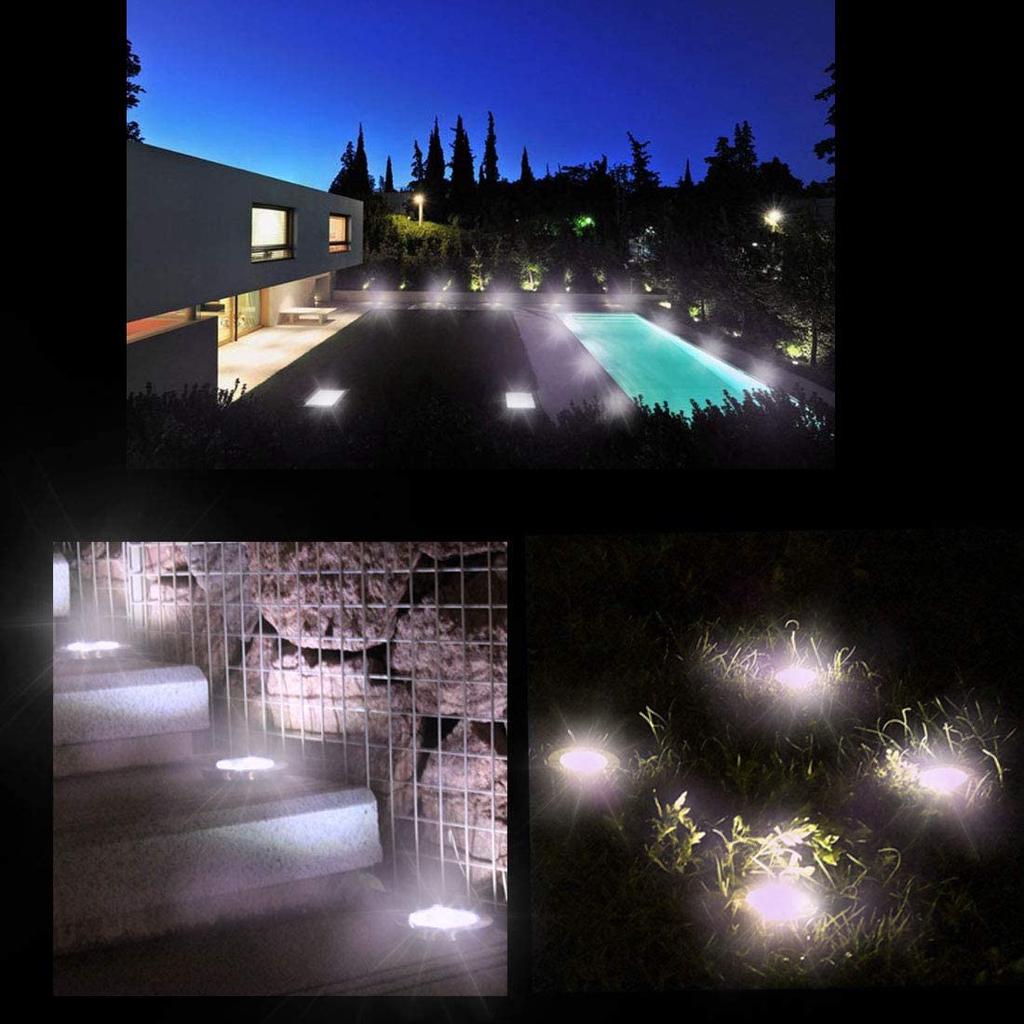 Luci Solari Da Giardino 2 In 1 - Faretti A Terra LED Incasso 3000K Con Pannello Solare, Impermeabili IP44 Per Vialetto E Prato - 3