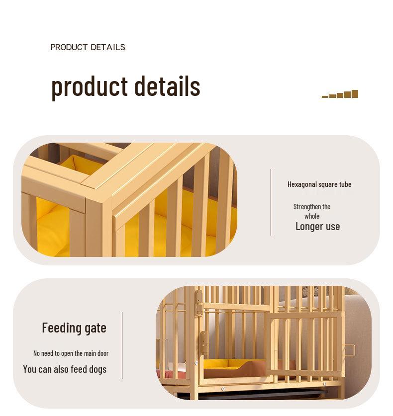 Medium Indoor Dog Cage with Toilet for Golden Retriever, Samoyed, Border Collie, Labrador - Thickened Pet House Fence