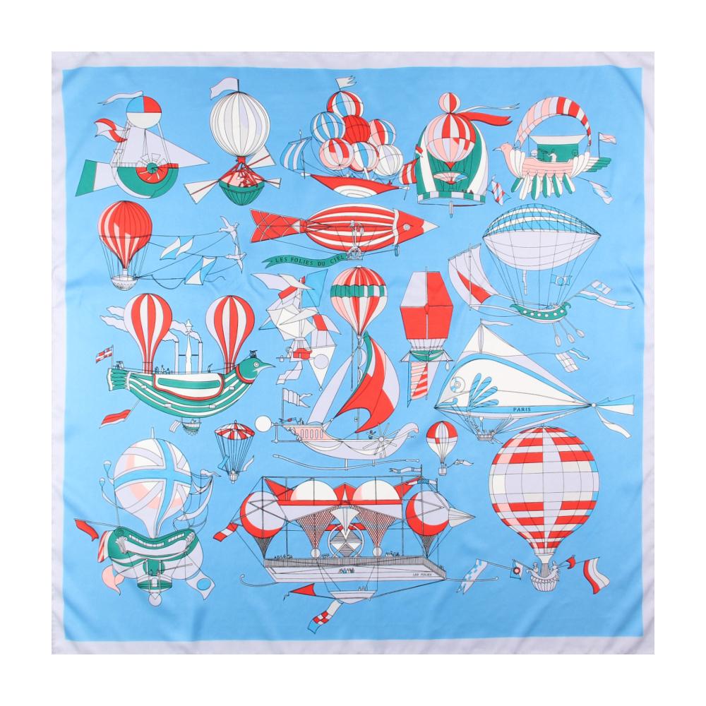 

Manual Hand Rolled Twill Silk Scarf Women Fly Boat Print Square Scarves Wraps Echarpes Curled Foulards Femme Bandana Hijab 90CM 90CM x 90CM