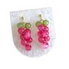 Pendientes de botón de uva con cuentas de color contrastante Mori Sweet Pequeños Frescos y Lindos Pendientes Inteligentes de Gama Alta Pendientes de Diseño de Nicho