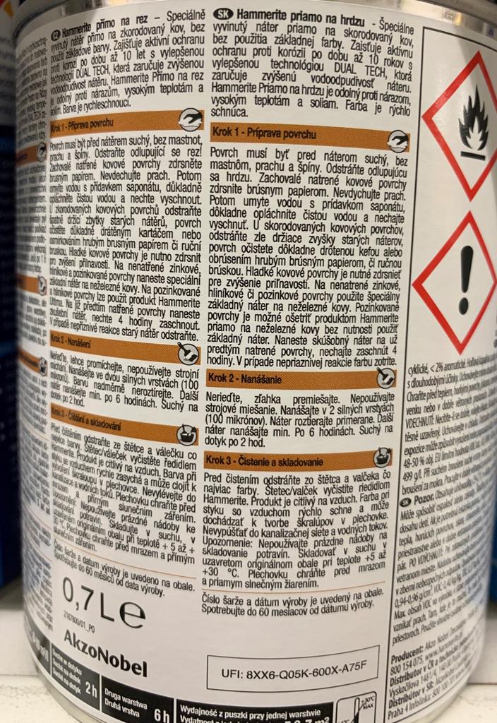 Metal paint straight to rust white 0.7l
