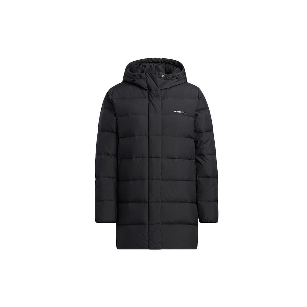Adidas Neo Down Jacket Casual Sports Hooded Winter Coat Women Jackets Black HF0499