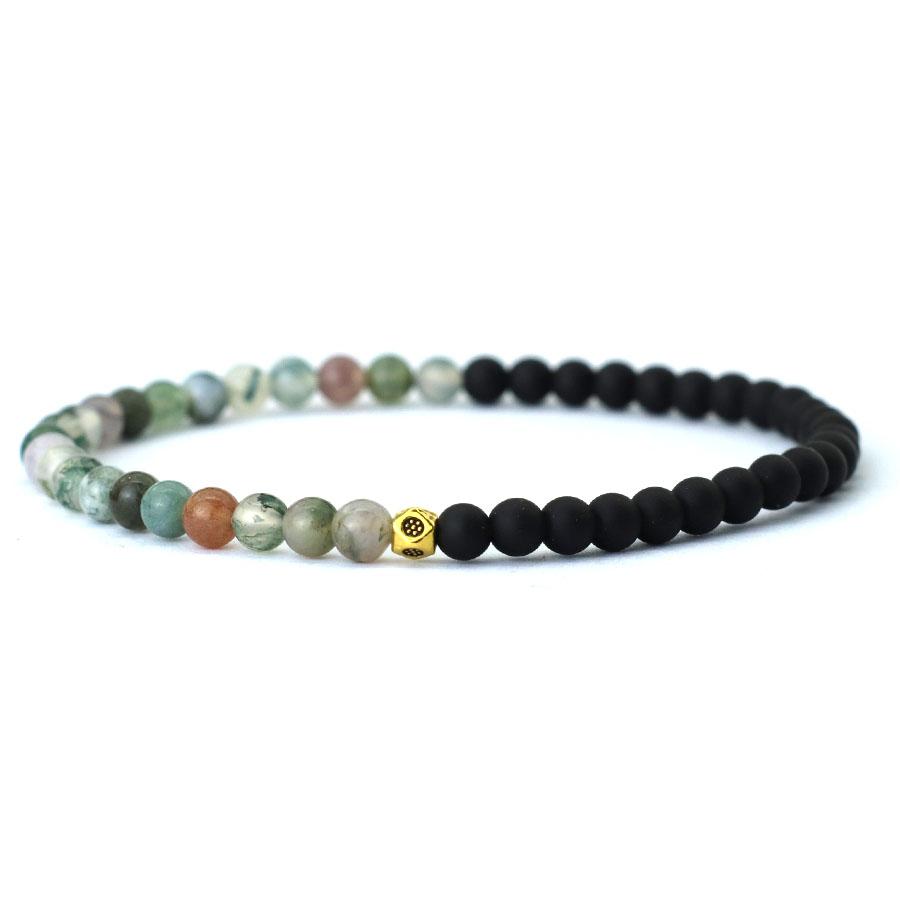 New 4mm Beads Mens Bracelet Bicolor YinYang Strand Braslet Festival Accessories Natural Picasso Tiger Eyes Stone Braclet Pulsera