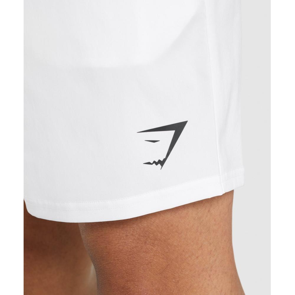 Gymshark Kraťasy Arrival 7 Bílé A2a1l Wbbm