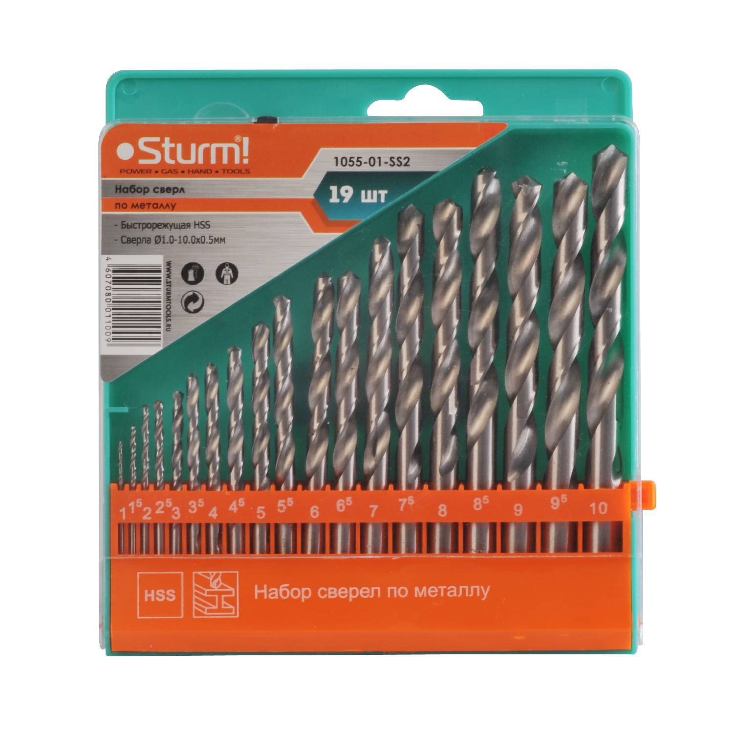 

Набор сверл по металлу Sturm 1055-01-ss2