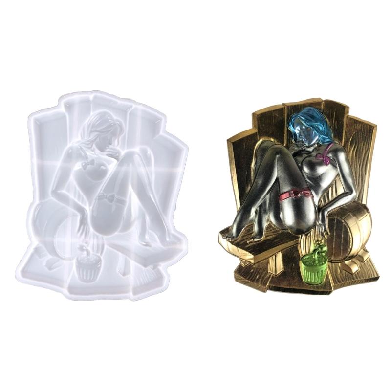 Sensual Half-Body Naked Female Sculpture Mold Soft Silicone Mold for Lifelike Figurines and Unique Craft Accessories