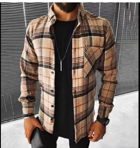 

Новое поступление клетчатой рубашки, новая мужская рубашка с длинным рукавом и карманом в клетку 5XL