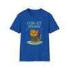 Unisex Softstyle T-Shirt Fur-st Snow Funny Winter Cat First Snow Holiday Tee