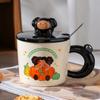 Cartoon Ceramic Cup with Lid High Value Home Office Couple Water Cup Creative Souvenir Gift Mug