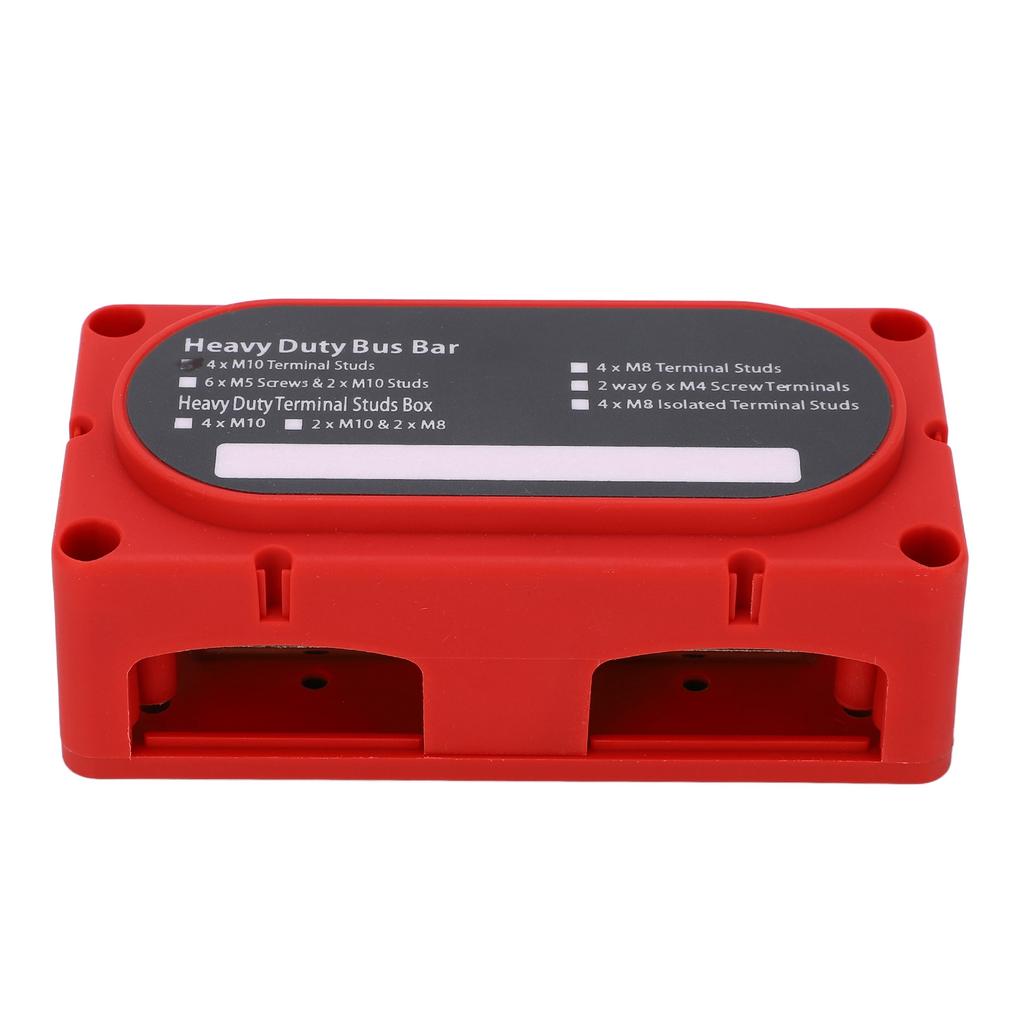 DC48V 300A Power Distribution Block M10x4 Terminal Dual Row Bus Bar Barrier Strip for 12‑48V Cars Trucks RVs Ships