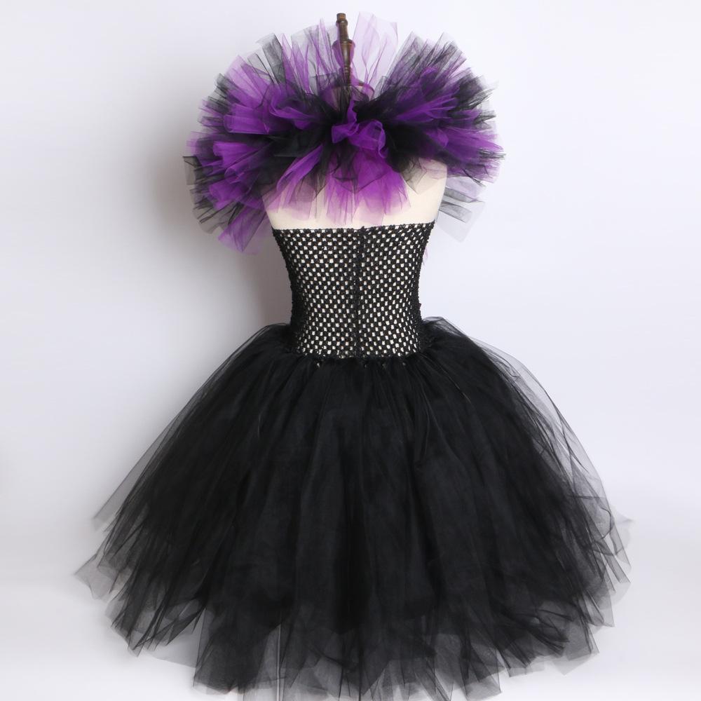 Costume Kids Girls Halloween Black Short Sleeved Dress Set Girls Dress