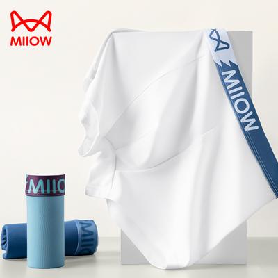 MiiOW 3Pcs Cotton Men's Underwear Boxer Shorts 7A Antibacterial Men's Underwear Men's Boxer Gift New L-4XL