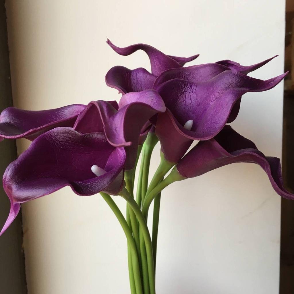 5PCS White PU Fake Flower Artificial Calla Lily for Home Decor Wedding Bridal Bouquet Home Table Flower Bouquet Decor 36CM