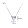 Barzaz Platinum Pt900 Heart Aquamarine Necklace for March Light 40cm Women, Birthstone, Blue,