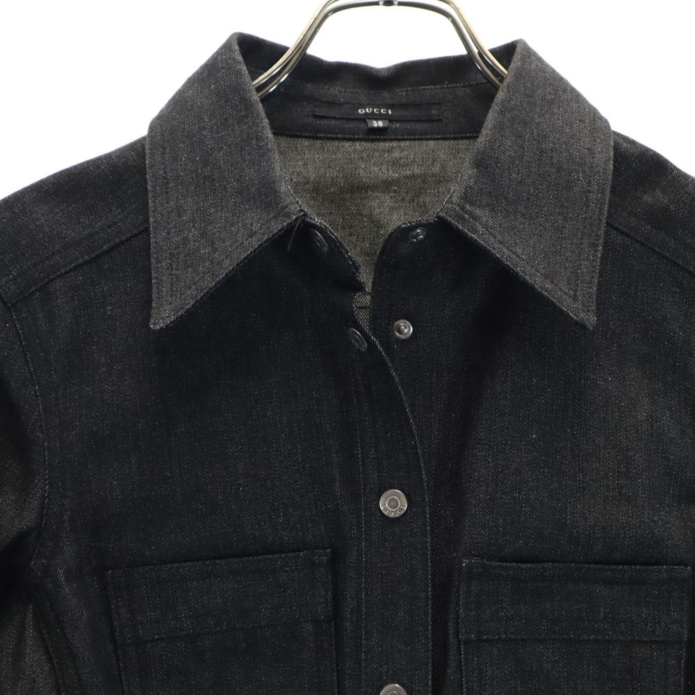GUCCI made in Italy Denim Jacket 38 black Women Used