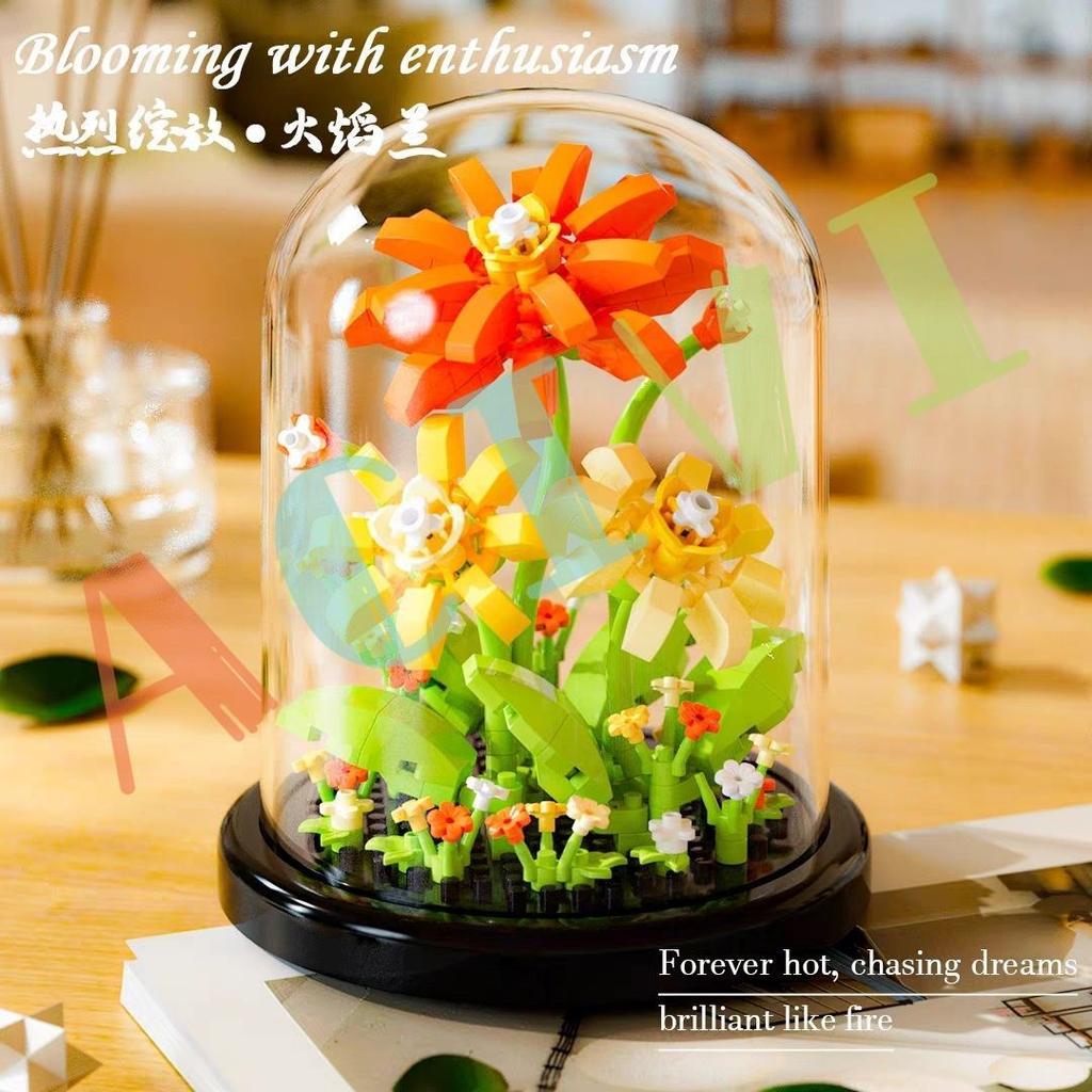 Diy Micro Blume Bausteine ​​Mini Ziegel Partikel Ewige Leben Blumen Hause Dekoration Montage Puzzle Spielzeug Kinder Geschenk