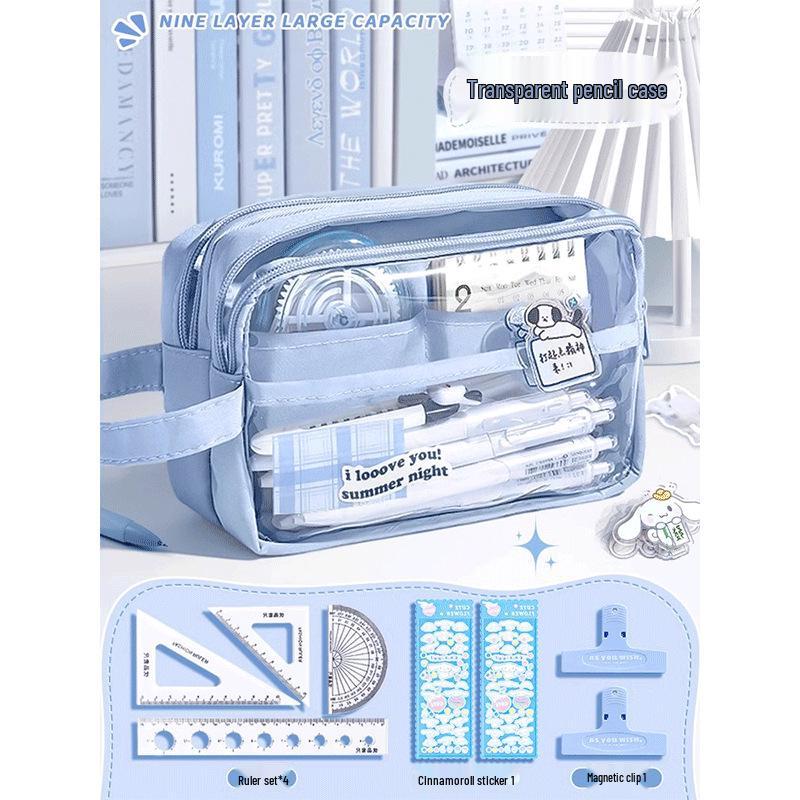 9-Tier Large Capacity Flip-Top Pencil Case for Girls and Boys - Ideal for Elementary and Junior High School Students