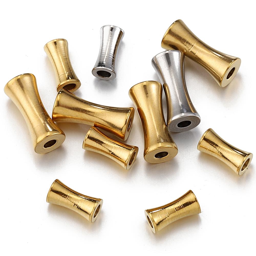 20pcs 10pcs Stainless Steel Tube Spacer Beads Gold Color Barrel Drum Beads Charms for Necklace Bracelet Jewelry Making DIY