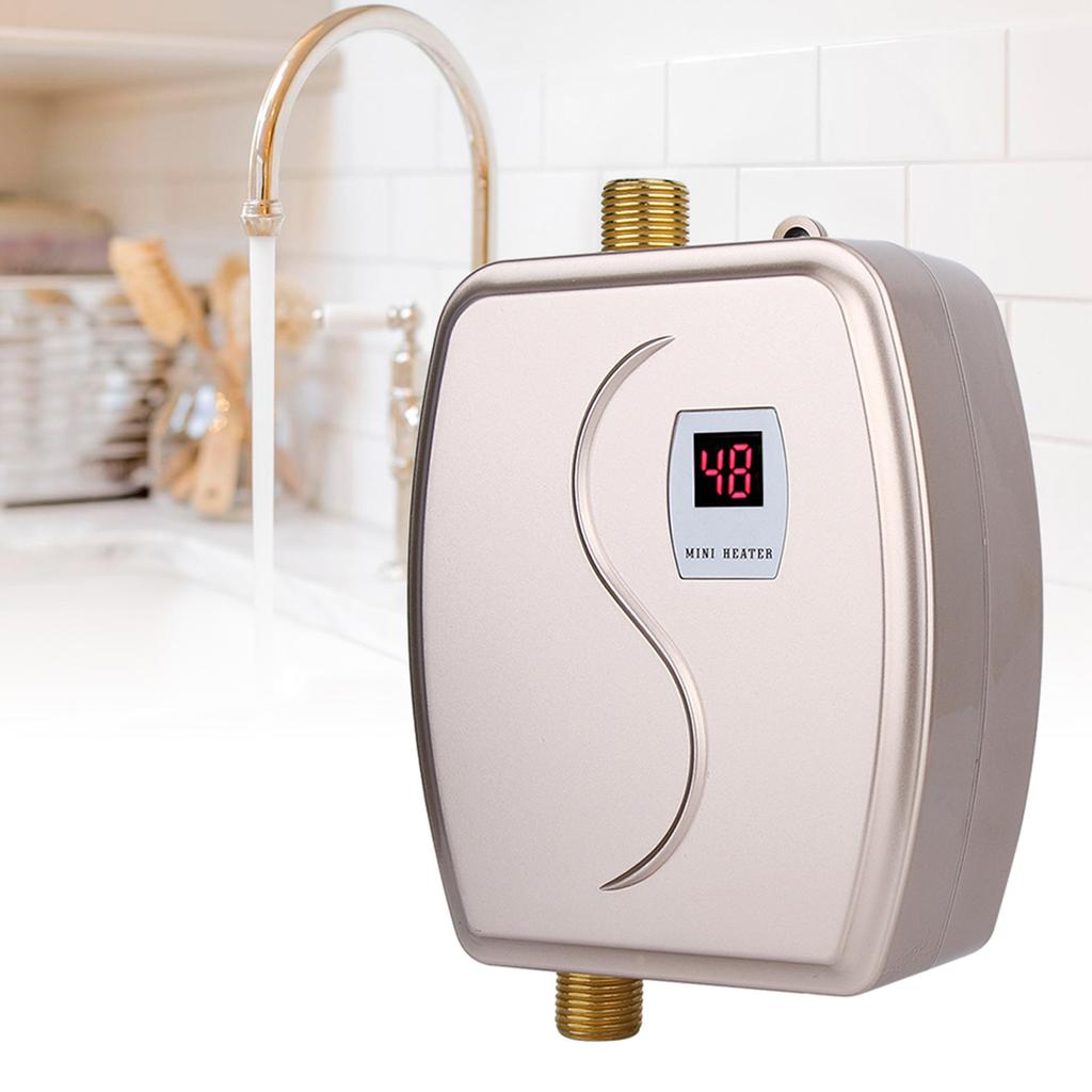 3000W Electric Tankless Hot Water Heater Bathroom Kitchen Washing Red