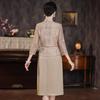 Champagne Qipao Dress - 2024 Spring Collection for Middle-Aged Women