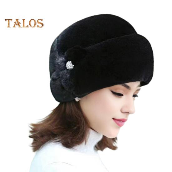 

Женская зимняя шапка среднего возраста из толстого плюша с искусственным мехом, сохраняющая тепло, ветрозащитная, однотонная, со стразами, для активного отдыха на велосипеде, катания на лыжах Upgrade чёрный