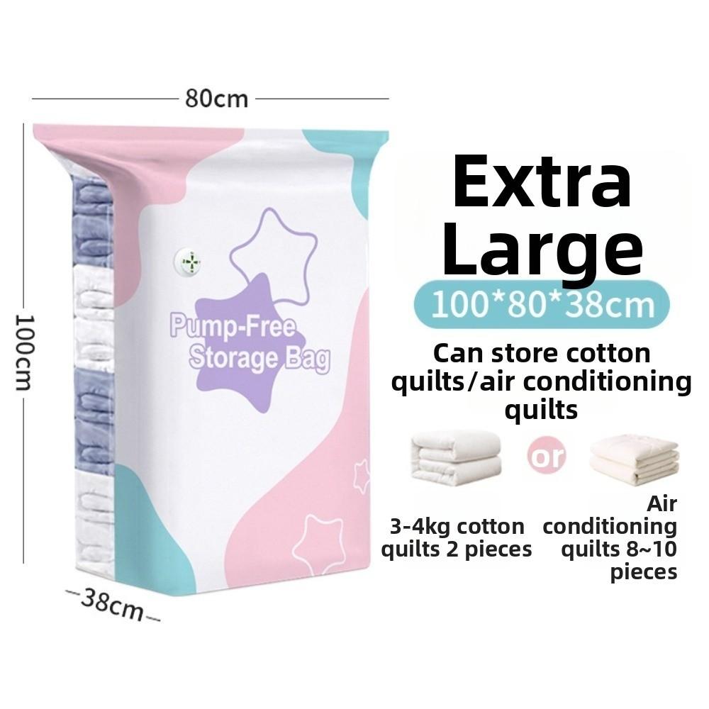 Press & Seal No-Pump Vacuum Storage Bags Space Saving Clothing Organizer Bag  Travel Moving Packing
