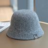 New autumn and winter wool woolen fisherman's hat children's fashionable versatile face small plain bucket hat