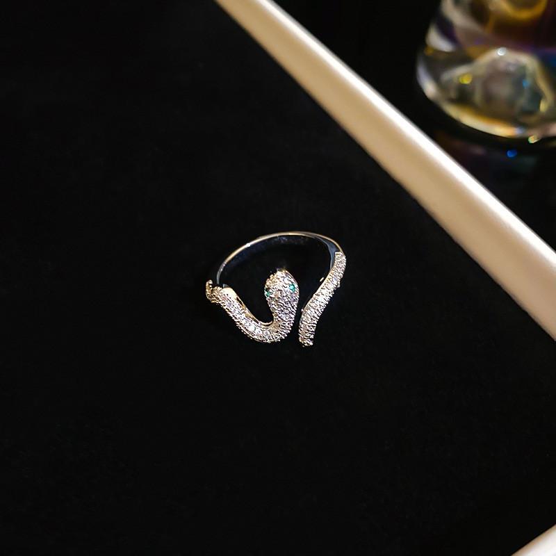 

Snake Animal Design Cz Zircon Jewelry Ring For Women Fall 2024 Fashion Accessory SilverRing