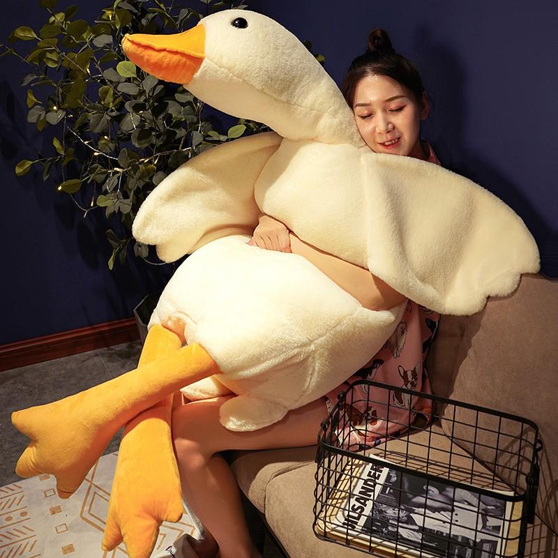 Γιγάντια Λευκή Χήνα Βελούδινη Κούκλα Μαξιλάρι για Κρεβάτι ή Δώρο