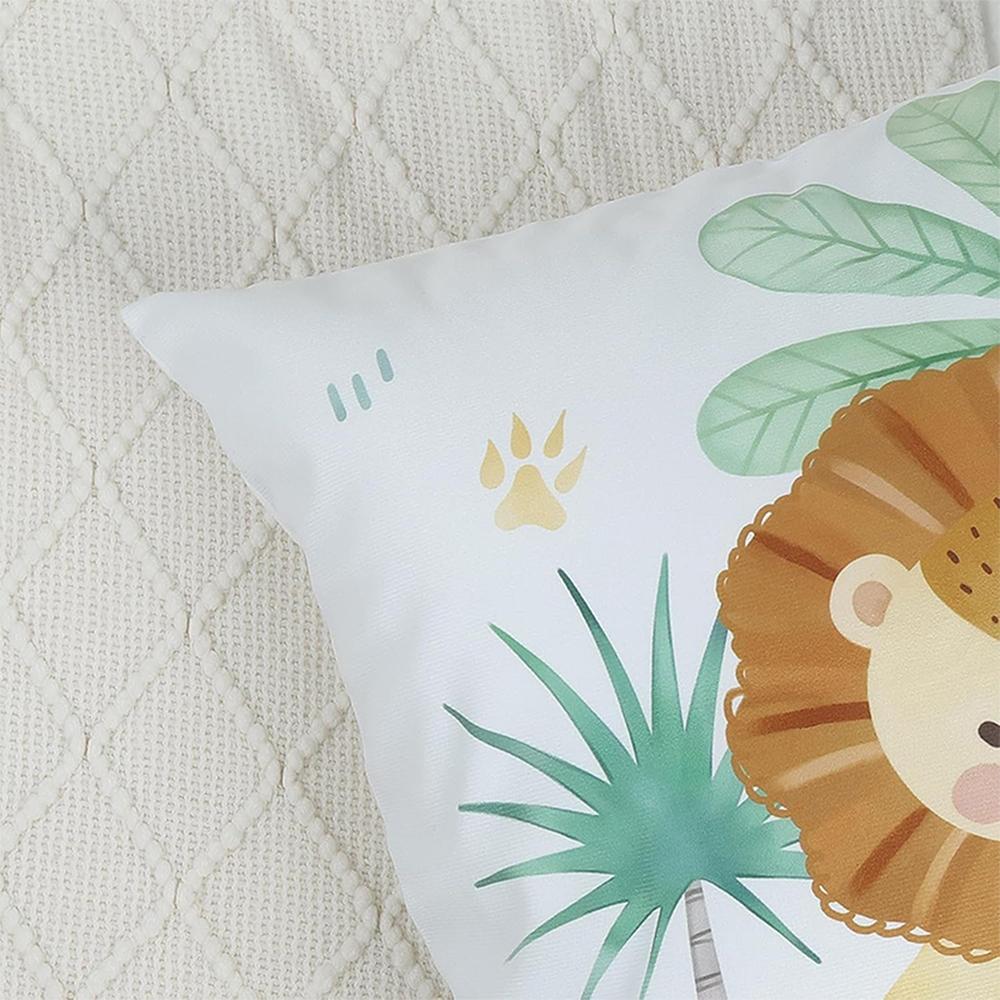 Adorable Jungle Animal Printed Pillowcases For A Whimsical Bedroom Decor Sofa Cushion Cover, Home Room Decoration