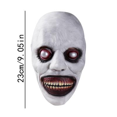 Halloween COS Lächelnder Exorzist Weiße Augen Lustige Latex Halbgesichts-Headset Halloween Horror Geisterhausmaske
