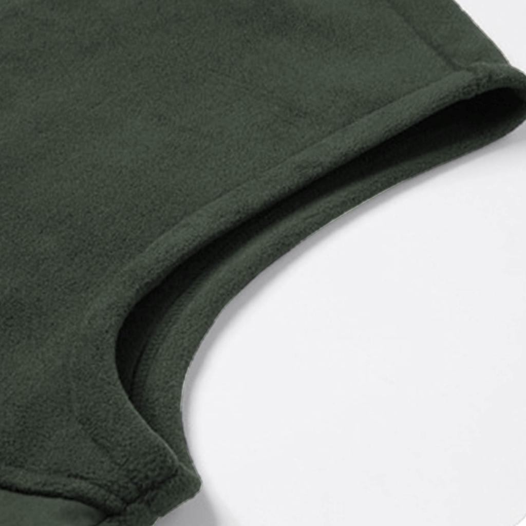 Men's Casual Fleece Solid Color Zipper Vest, Men's Stand-up Collar Zipper Pocket Fleece Vest Jacket