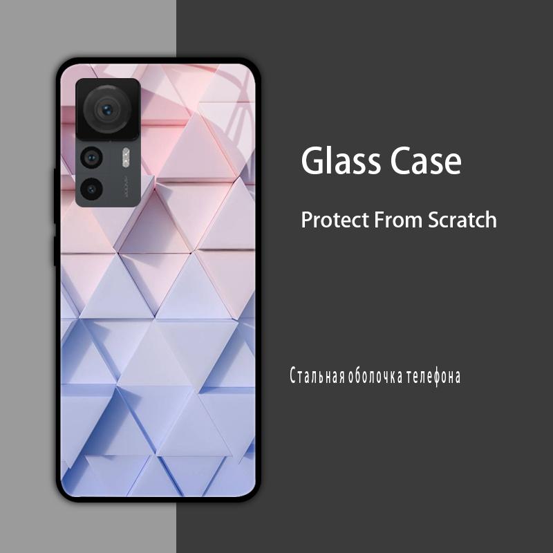Cover in Vetro Temperato per Xiaomi 12T 12S 12X Custodia Rigida Posteriore per Telefono per Xiaomi 11T 10T 12T Pro 11 12 Lite Gusci Protettivi