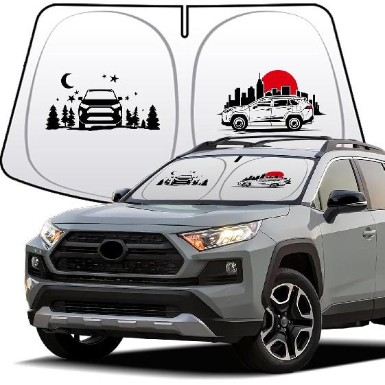 Thickened 2-Layer Windshield Sun Shade Fit for Toyota Camry XV80 2025 Car Front Window Covers Sun Visor Protector Foldable Blocks UV Rays Sunshade