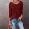 Women's  Loose Round Neck Long Sleeve Hollow Back Top