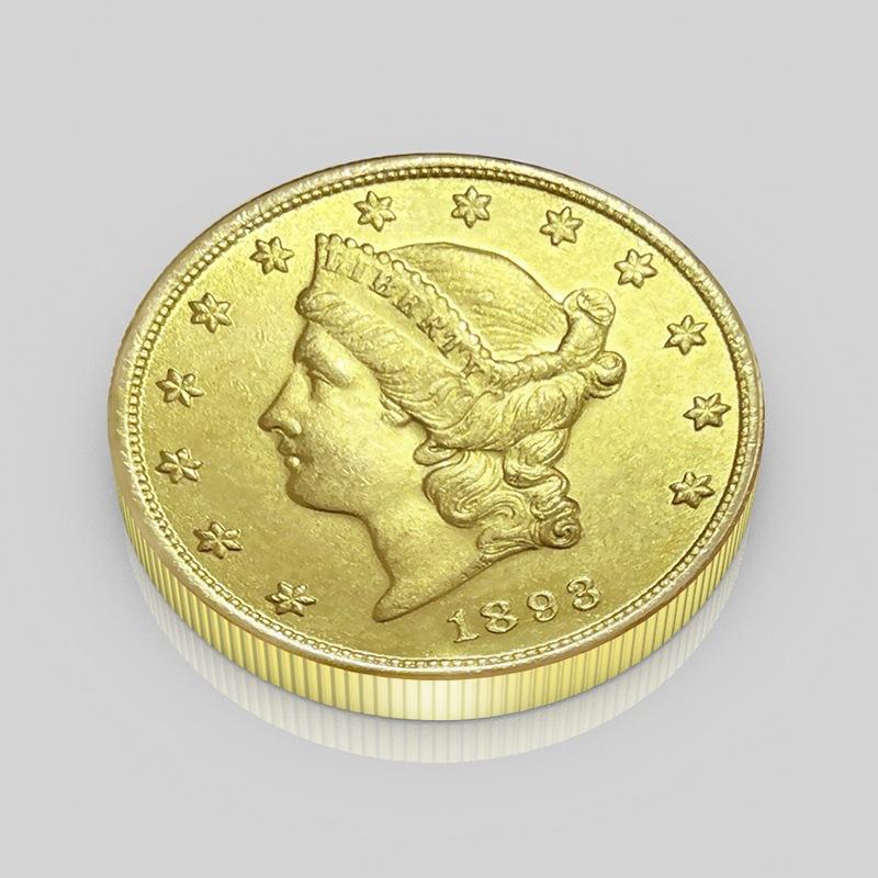1893 Statue of Liberty portrait, coin, vintage, European and American, small gift, ornament