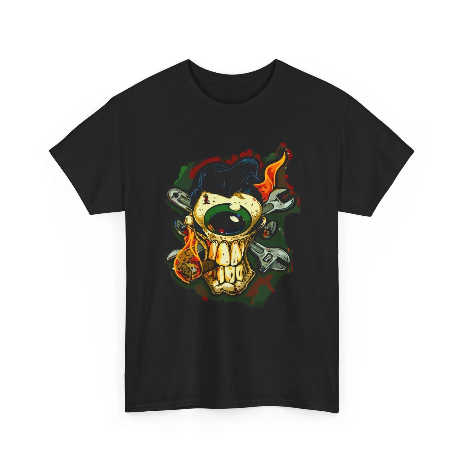 

MASTER MECHANIC CYCLOPS CIGARR WRENCH TREND T SHIRT Unisex Heavy Cotton Tee L