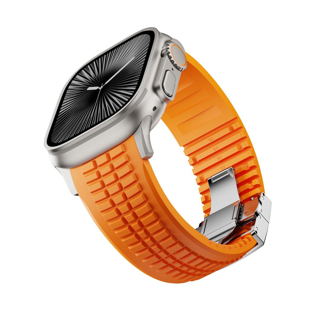 Silicone TPU Strap for Apple Watch Band Ultra 3 49mm 46mm 45mm 44mm Titanium Color Bracelet for IWatch Series 11 10 9 8 SE 7 6 5