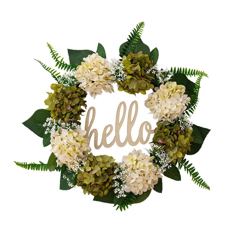 Charming Multicolor Hydrangea Green Leaf Wreath For Seasonal Decor Home