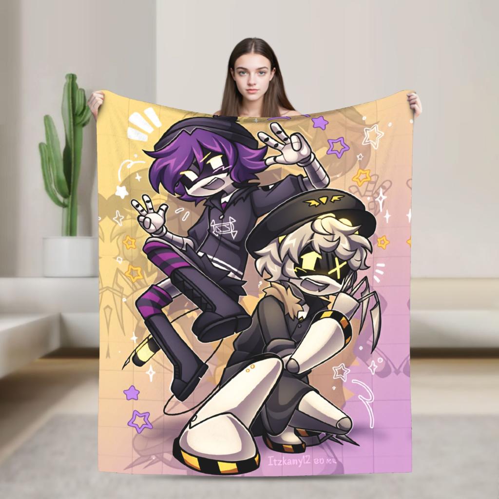 Murder Drones N and Uzi Blanket  Warm Soft Street Trend Plush Throw Blanket For Bedroom Travel Flannel Bedspread Bed Cover