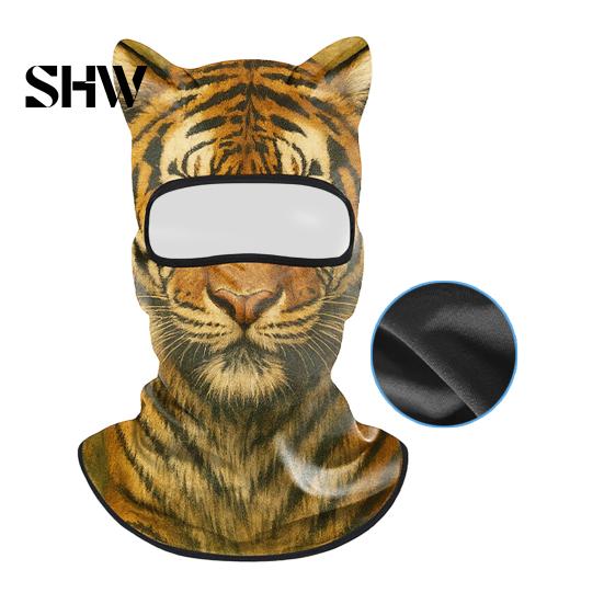 Cycling Face Mask 3D Animal with Ears, Breathable Ice Silk Balaclava for Moisture Wicking Spring Summer, Quick Drying UV Protection Full Cover