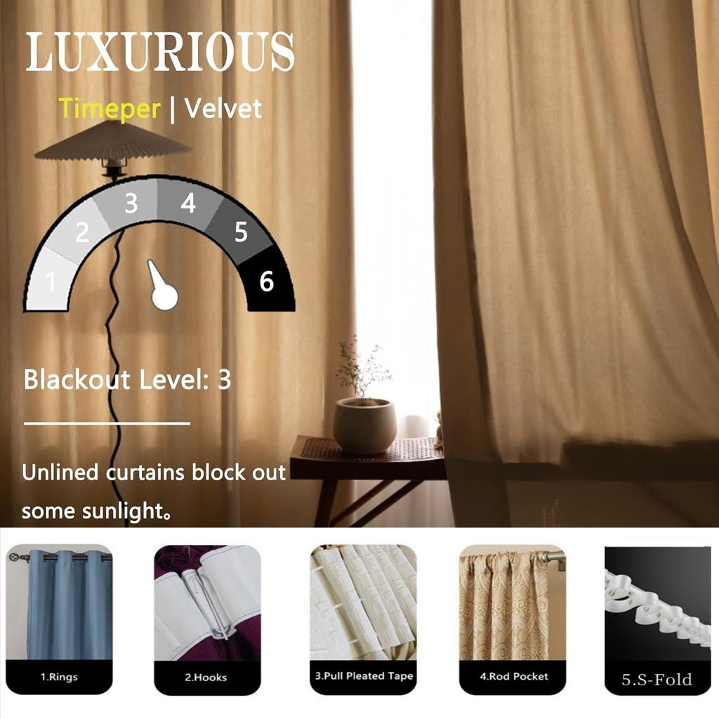 310cm Height 70 - 80 % Lightblocking Livingroom Space Windowpane Velvet Drapes Bedchamber Drapes DrapesSolidColorDrape