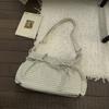 Korean-Style Plaid Lazy Shoulder Bag New Pleated Women'S Single Shoulder Tote Bag Adjustable Shoulder Strap Crossbody Bag Pleated Design