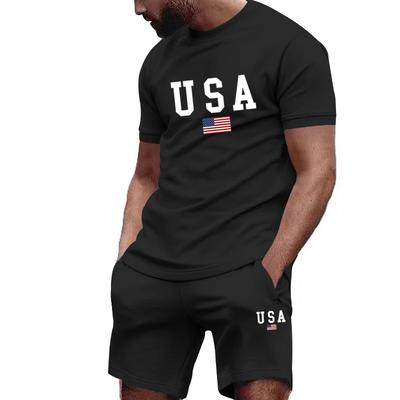 2025 Summer Casual Men's Set T-shirt + Shorts Two-piece Comfortable and Breathable Men's Top Printed T-shirt Set