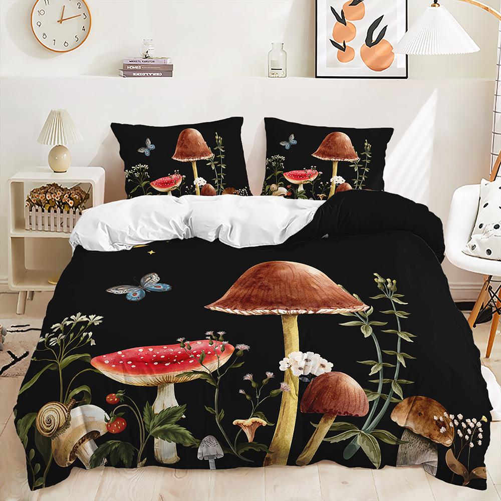 

Милый грибной стеганый набор из трех предметов Комплект постельного белья из двух предметов Набор для цифровой печати Партия 135 * 200 (two-piece set) 90g