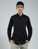 Monte Carlo Mens Solid Black Collar Neck Full Sleeve Shirt